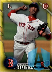 2016 Bowman Prospects Yellow #BP40 Anderson Espinoza Red Sox